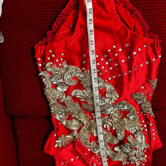 Vintage Ruby Sequin Majorette, Rhythmic gymnastics, figure skating bodysuit - Picture 12 of 14